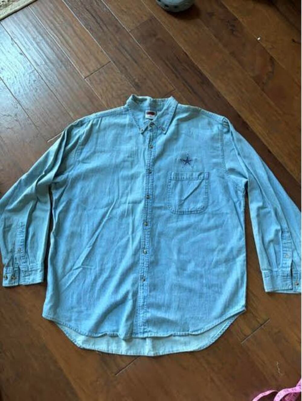The Edge Light Blue 100% Cotton Denim Shirt XL